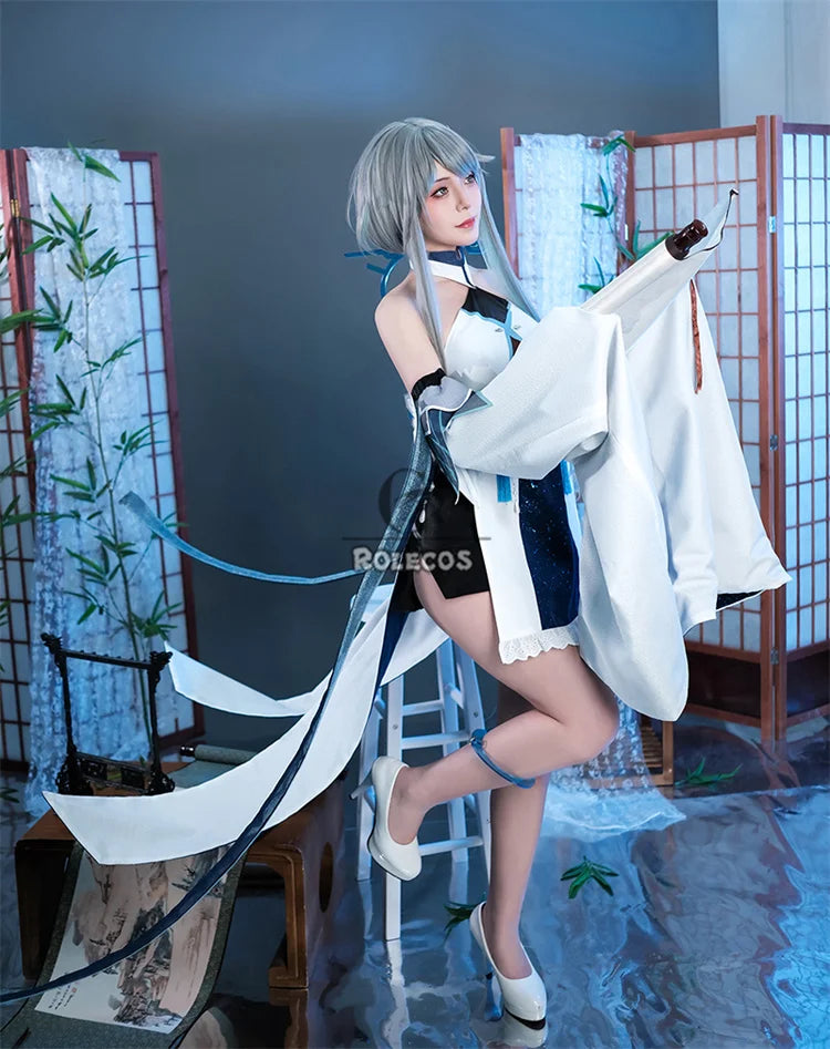 ROLECOS Game Genshin Impact Guizhong Cosplay Costume Women Dress Guizhong Liyue Gods Halloween Role Play Outfit