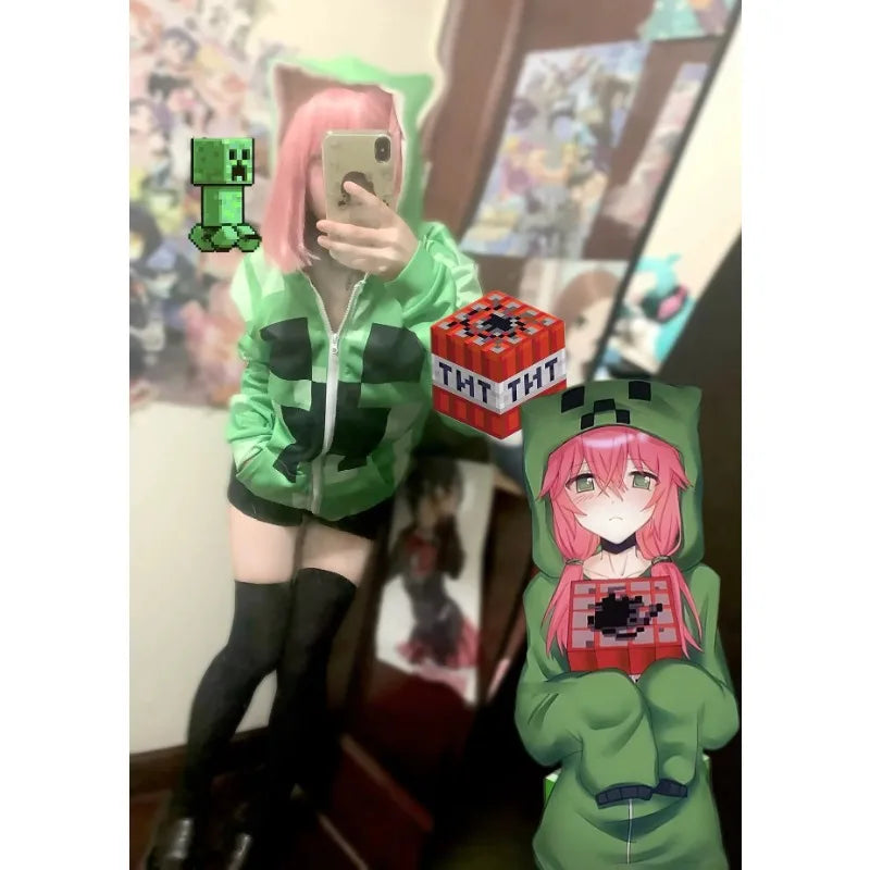 Game Cosplay Costume Green Coat Cute Clothes Women Outfits Daily Suits Holiday Clothing Halloween Coats Carnival Party Dress Up