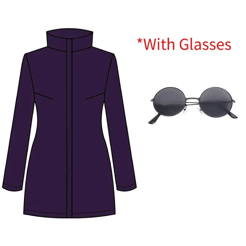 Gojo Satoru Cosplay Costume for Women – WENHAM Purple Dress with Glasses, Anime Party & Halloween Outfit