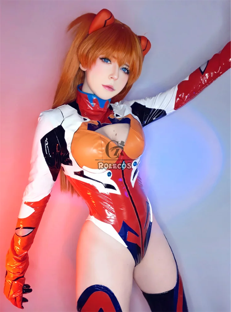 ROLECOS EVA Asuka Langley Soryu Cosplay Costume Asuka Langley Soryu Sexy Combat Jumpsuit Halloween Outfits Women Party Suit