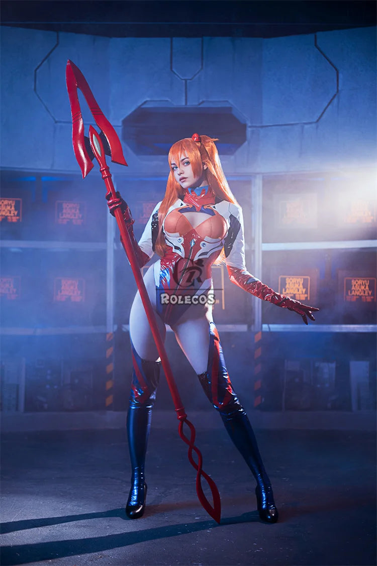 ROLECOS EVA Asuka Langley Soryu Cosplay Costume Asuka Langley Soryu Sexy Combat Jumpsuit Halloween Outfits Women Party Suit